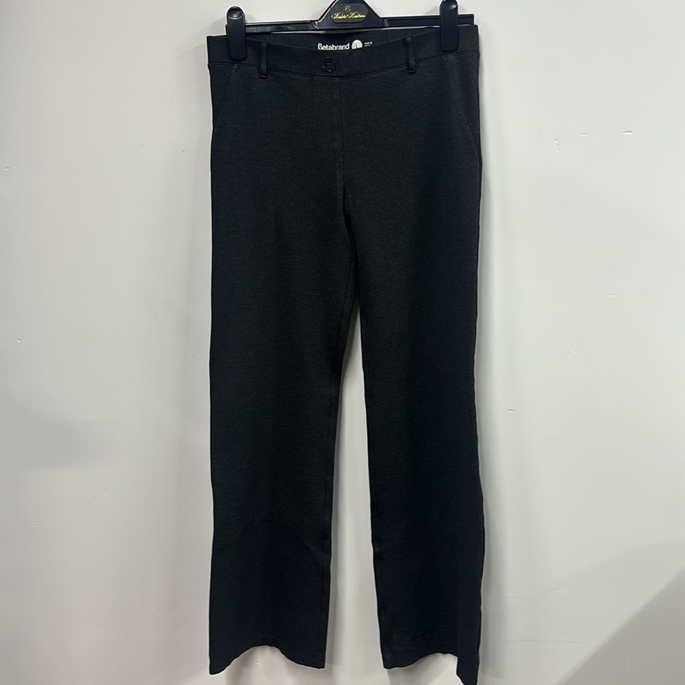 Betabrand dark gray stretch pants L